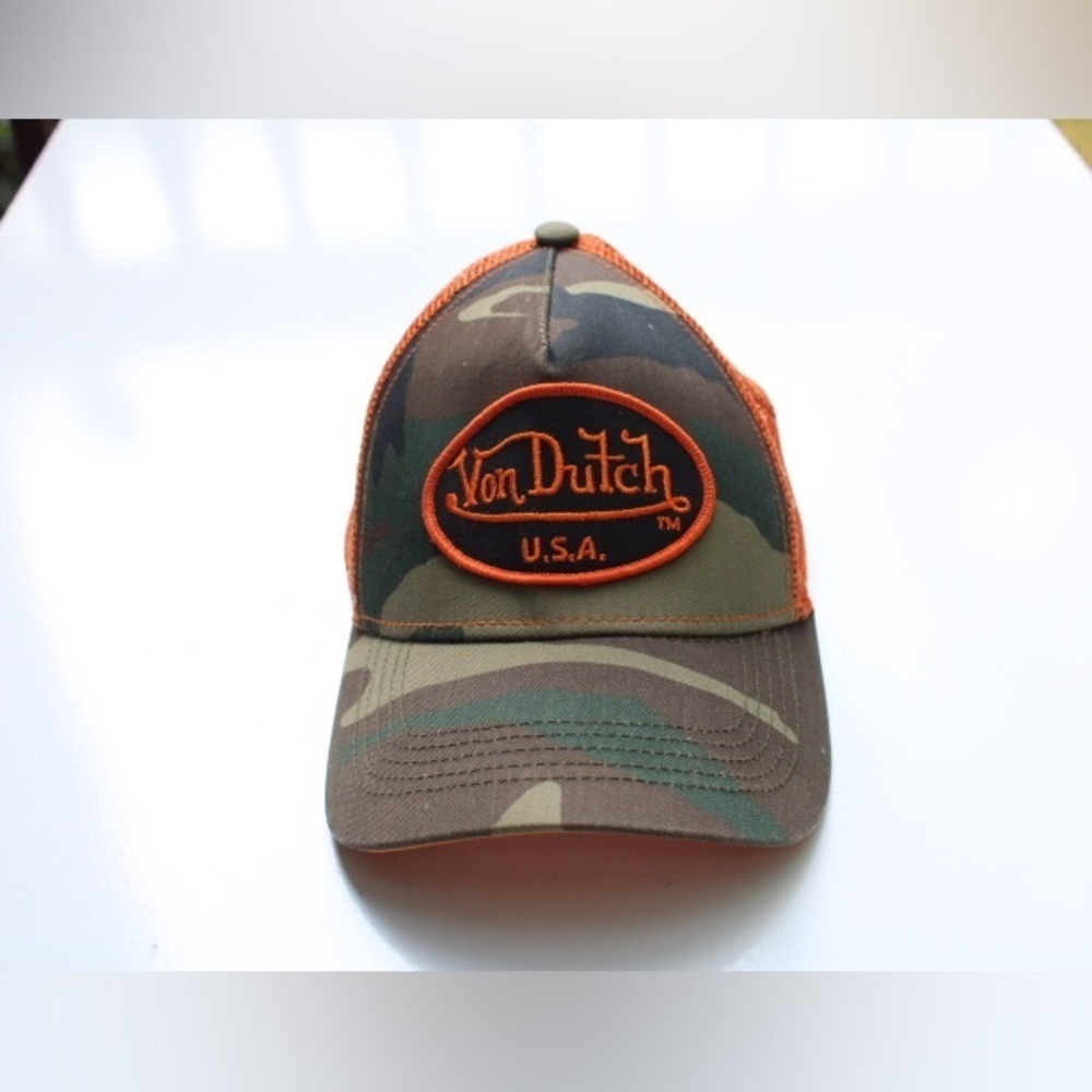 Von Dutch Camo Trucker Logo Hat